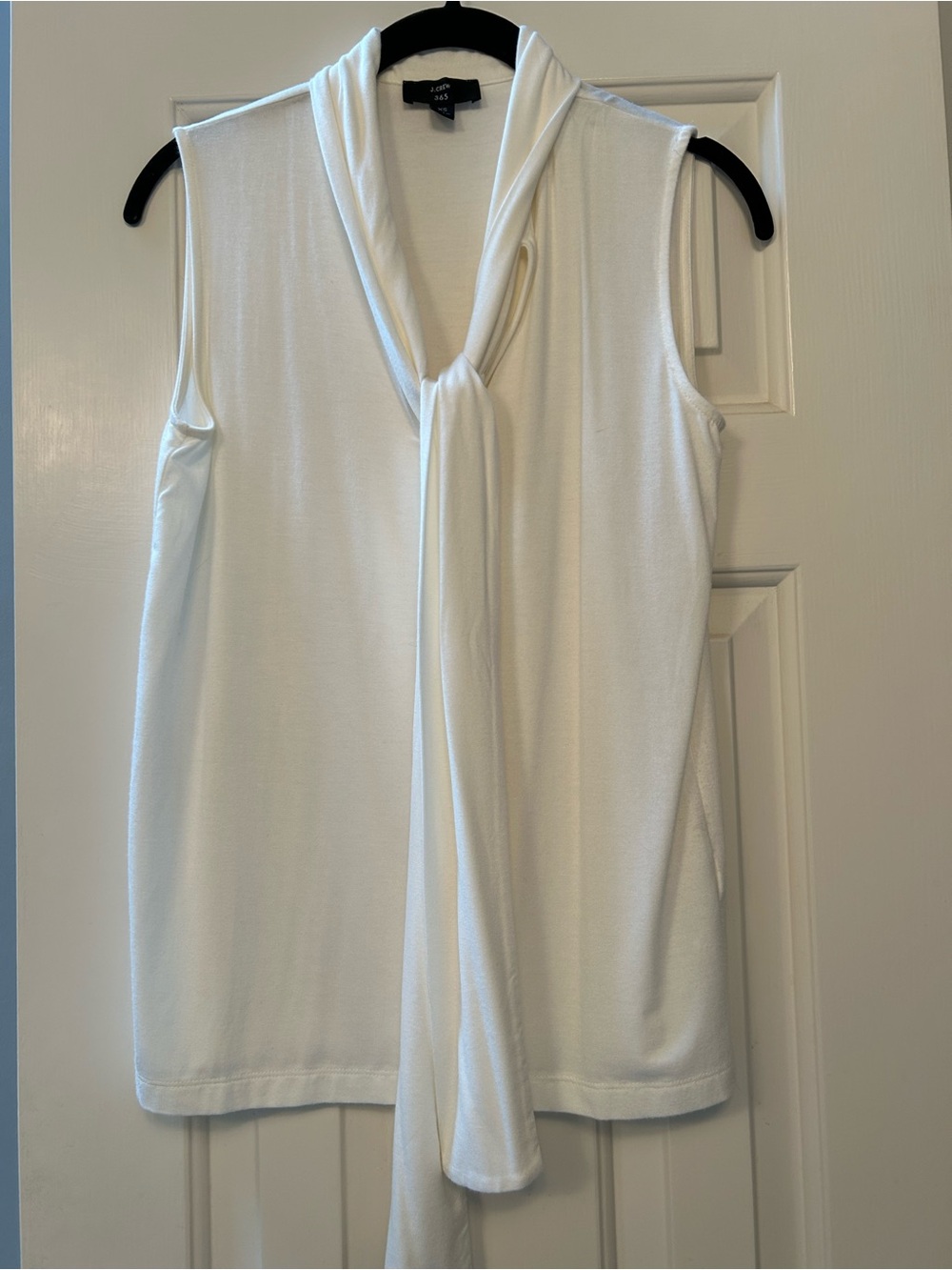 J Crew Off White Modal Tie Neck Blouse XS